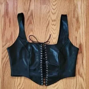 Blackmilk Tops Blackmilk Route 666 Lace Up Corset Top Size